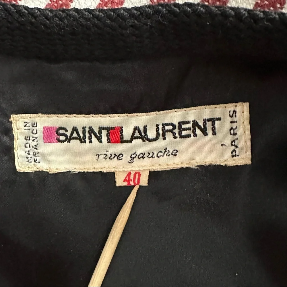 Saint Laurent VTG 70s Russian Collection Velvet Jacket Blazer Sz 40 Black - Picture 5 of 14